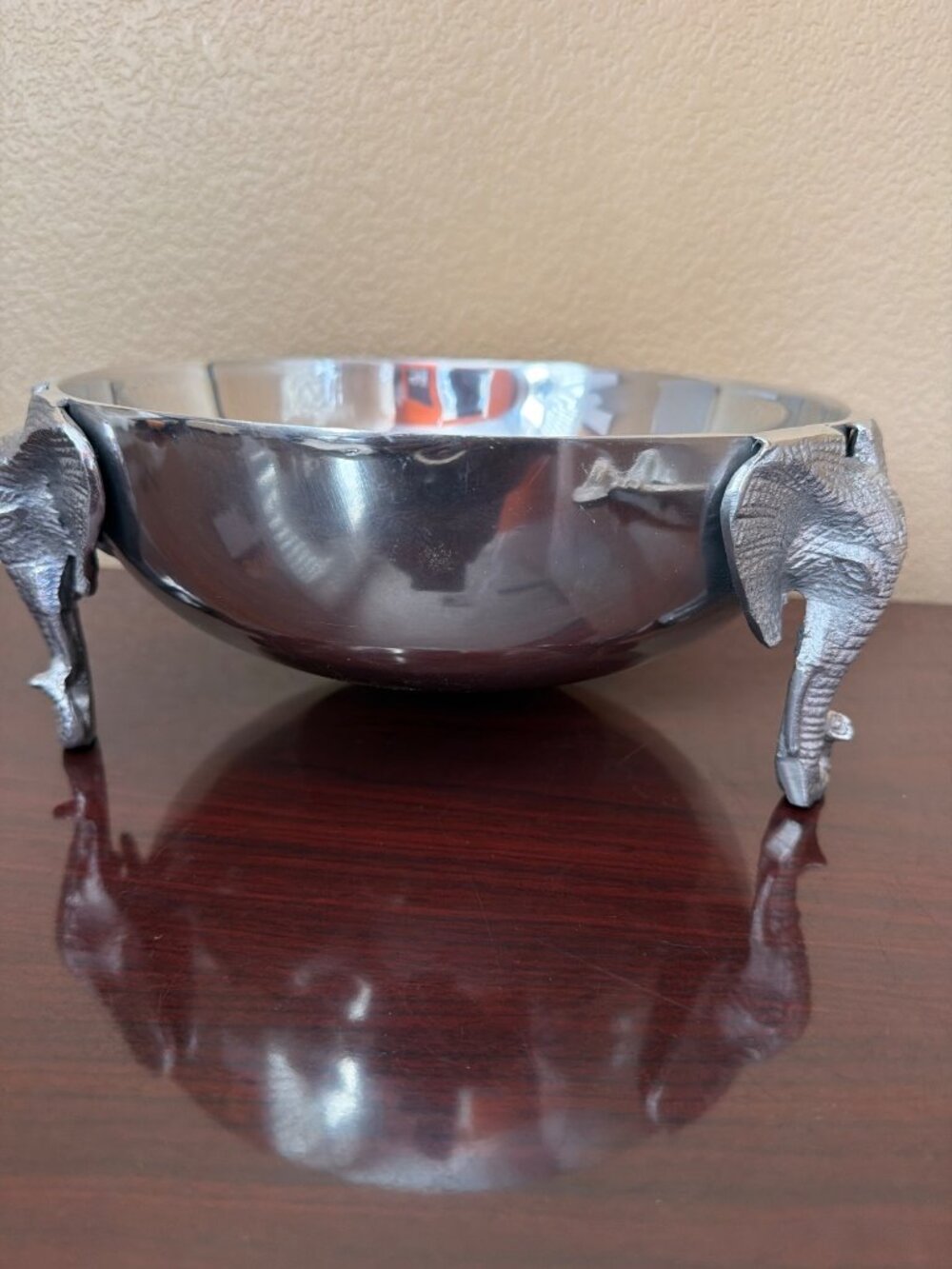 Vintage Aluminum Elephant Centerpiece Bowl with Servers Safari Wildlife Decor - Picture 3 of 16